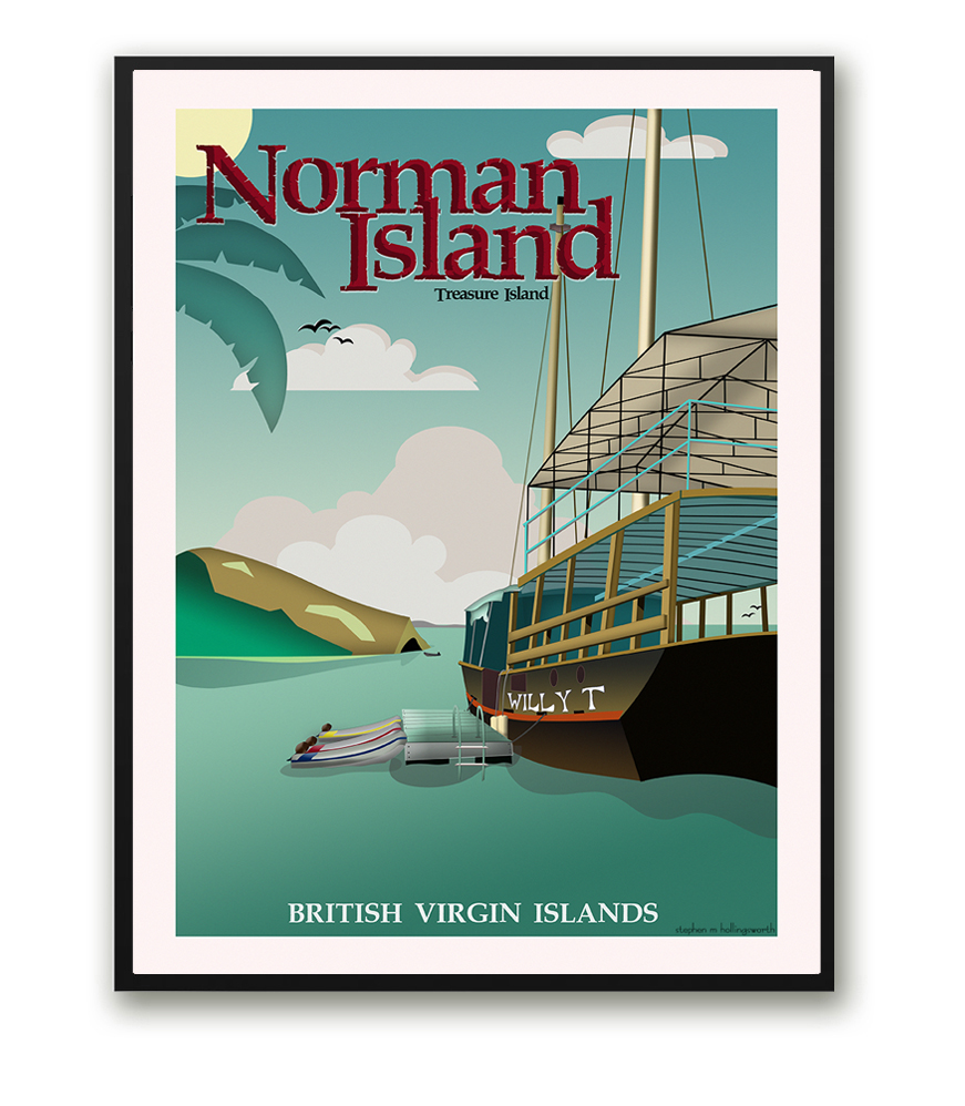 Norman Island WillyT Travel Poster
